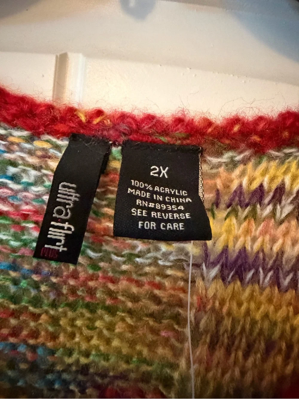 NWT-Size 2X Multicolor Acrylic Sweater Dress with front pockets - Picture 3 of 5